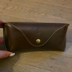 Ralph Lauren Chocolate Brown Leather Eye Glass Case
